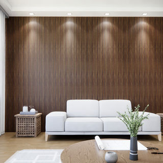 painel de madeira com iluminação