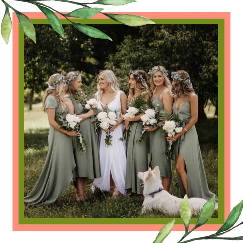 paleta verde oliva madrinhas