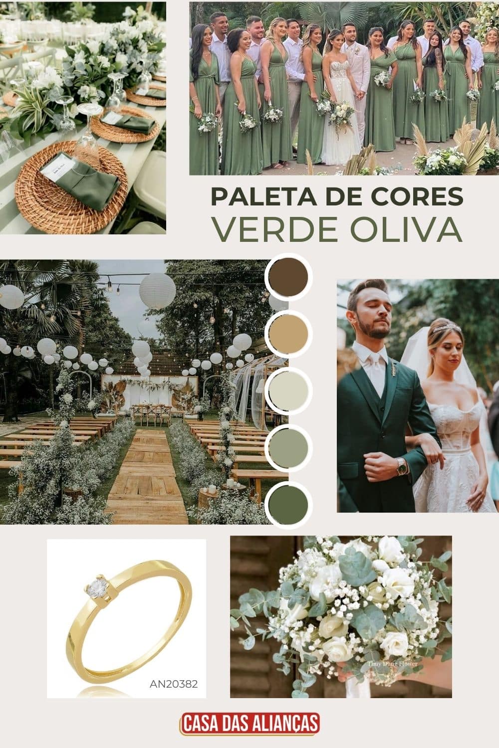 verde oliva e off-white
