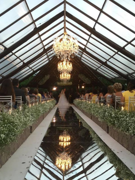 Passarela espelhada para eventos