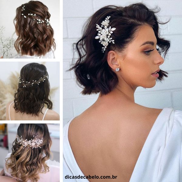 penteado de noiva em cabelo curto