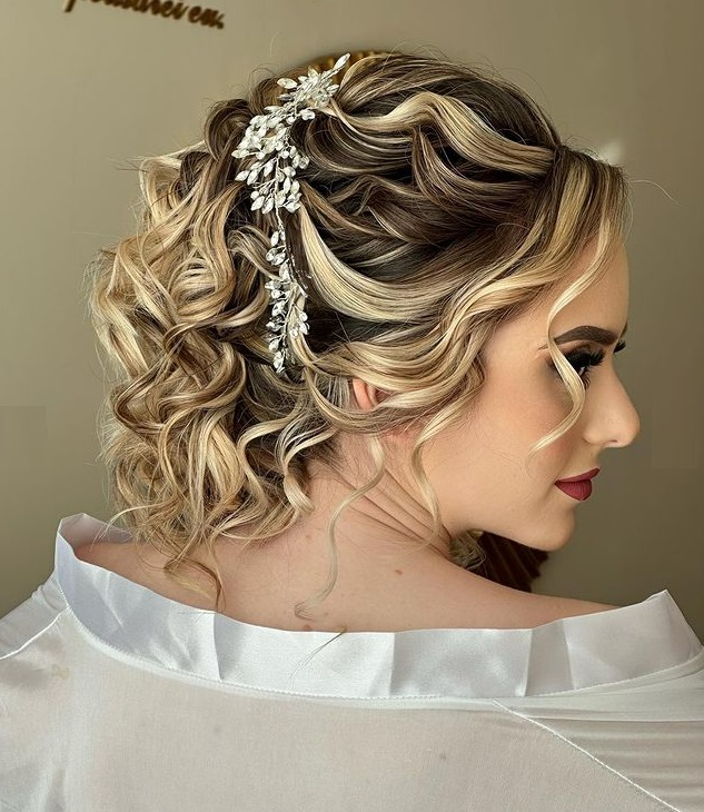 penteado de noivas cabelo curto