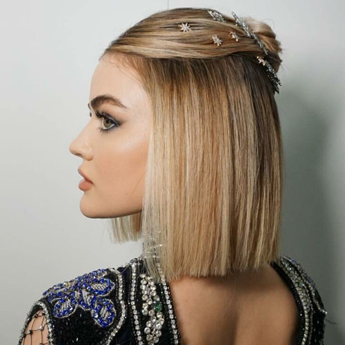 penteado chanel com franja