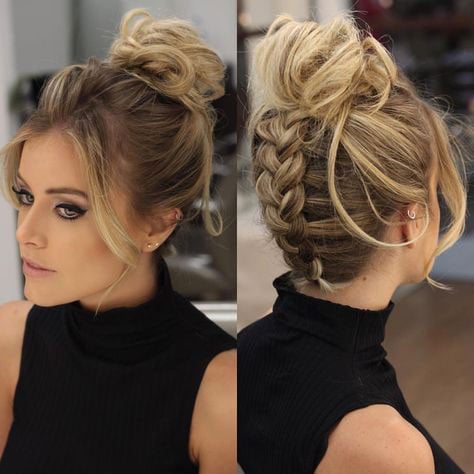 penteado chanel cacheado