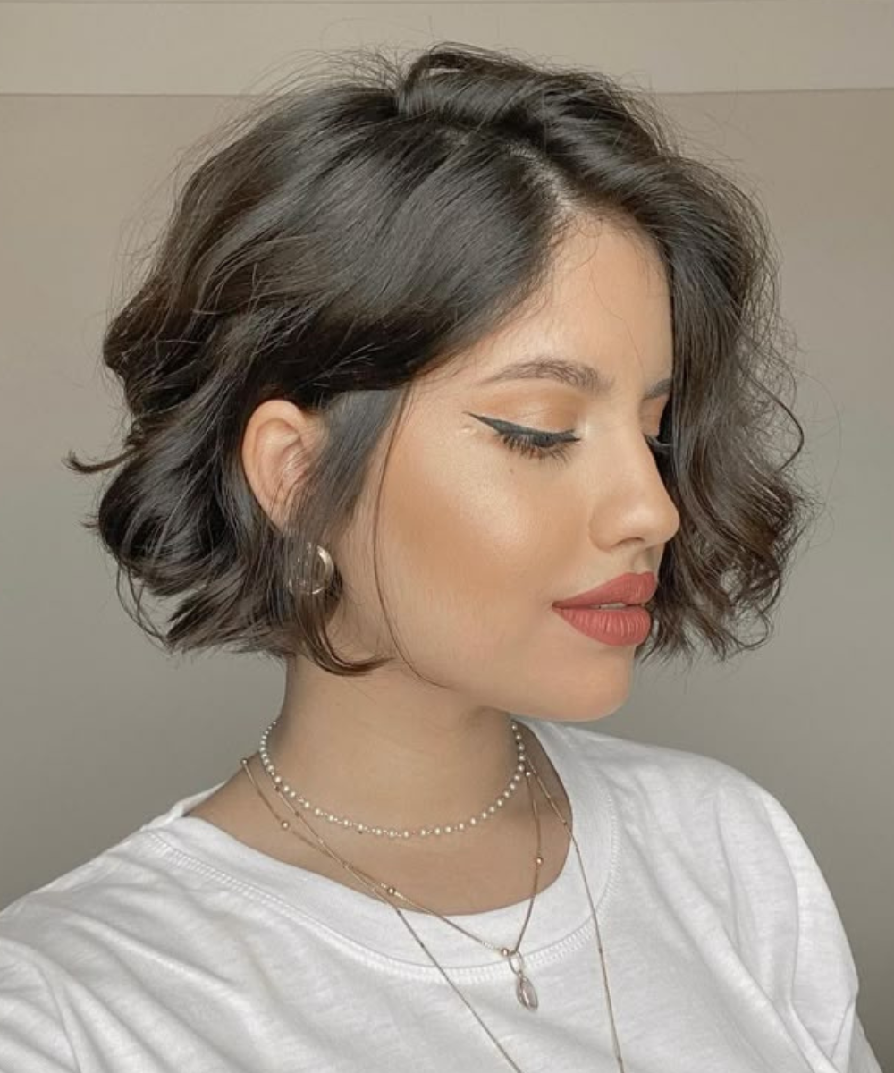 penteado para cabelo curto e ondulado