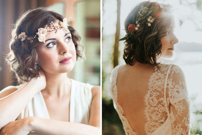 penteado noiva cabelo curto com tiara