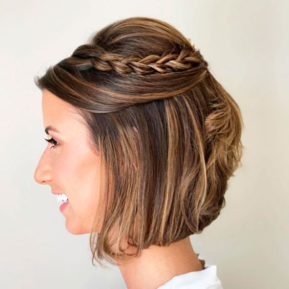 penteado para cabelo médio casamento