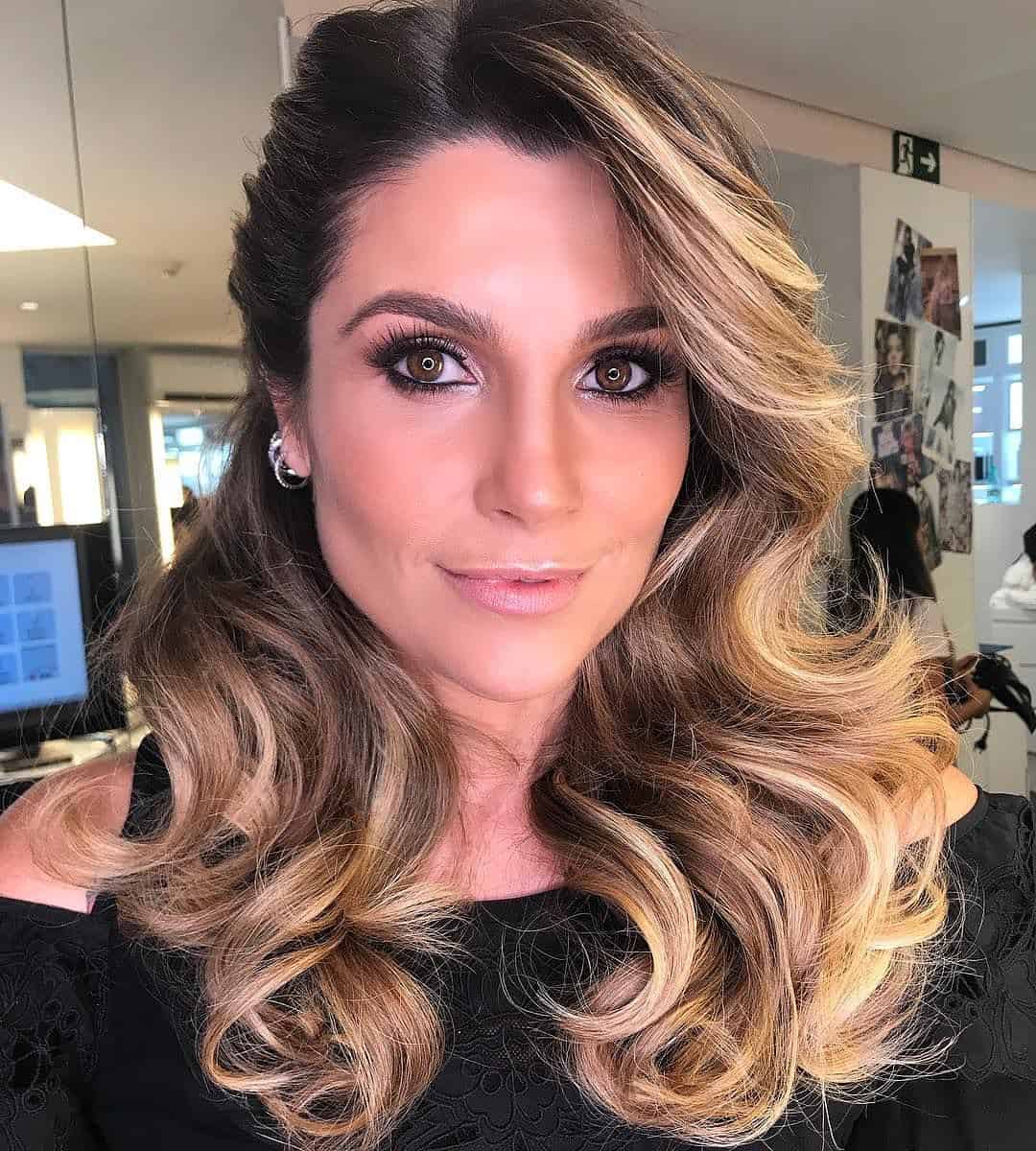 penteado para madrinha cabelo solto