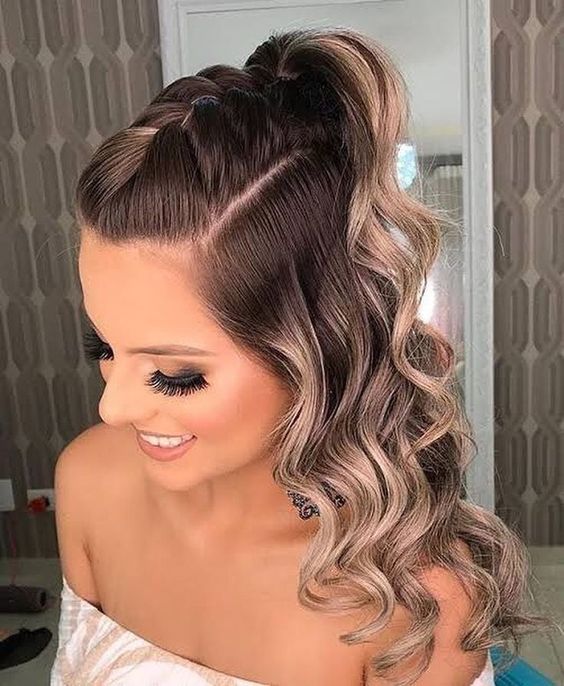 penteado madrinha cabelo médio dia