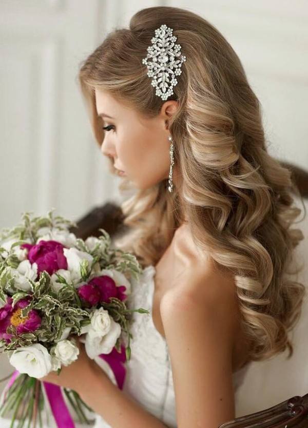 penteado noiva cabelo solto liso
