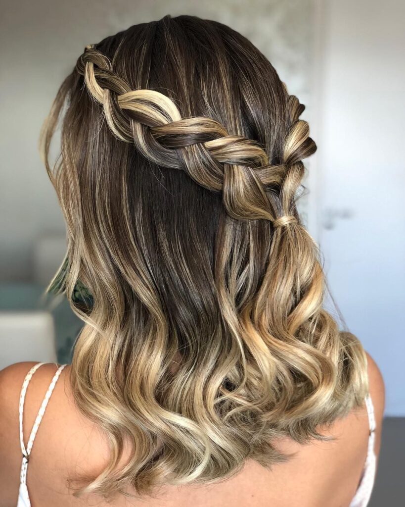 penteados para madrinha cabelo médio solto