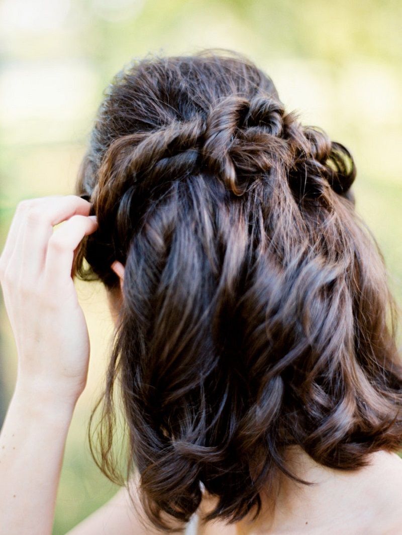 penteados para madrinha cabelo médio dia