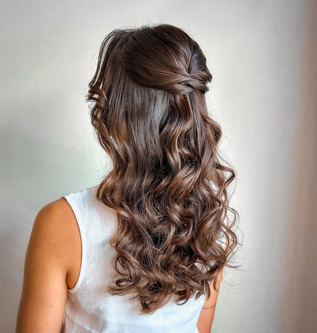 penteados com cabelo solto para casamento
