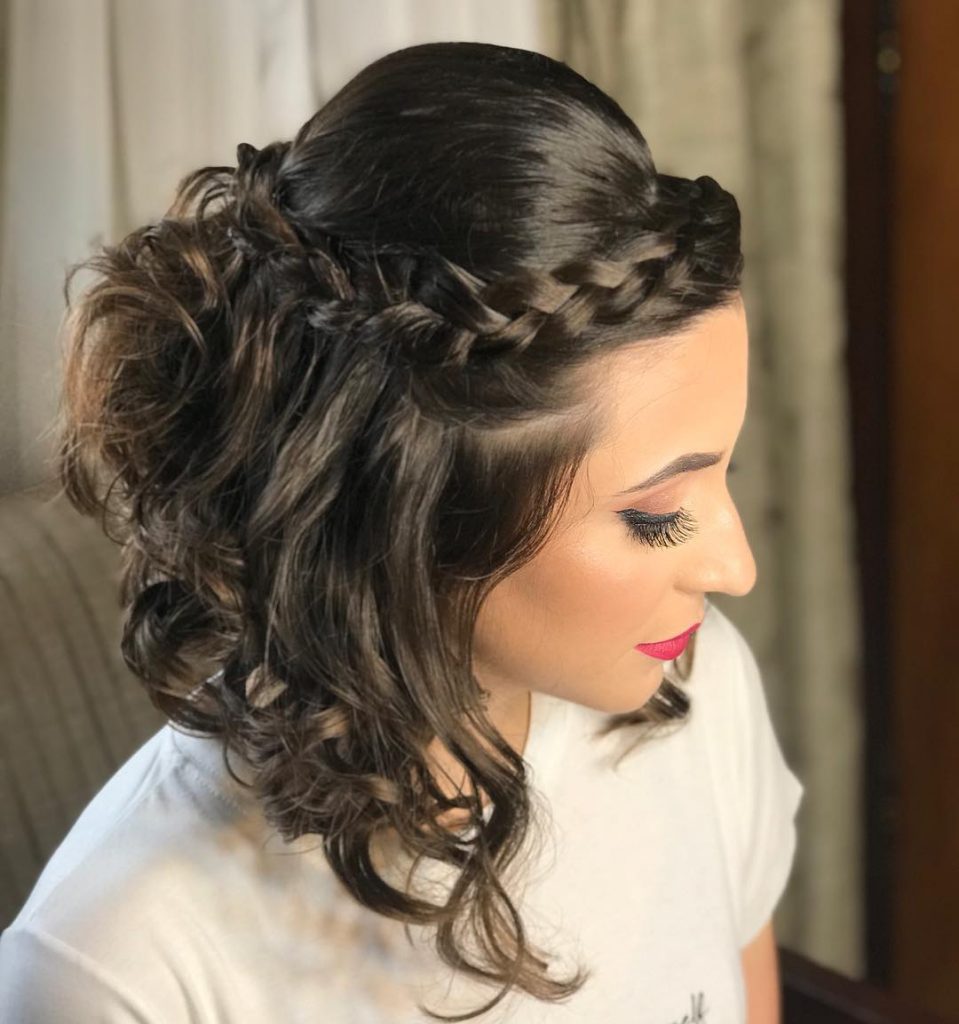 penteado noiva curto com franja