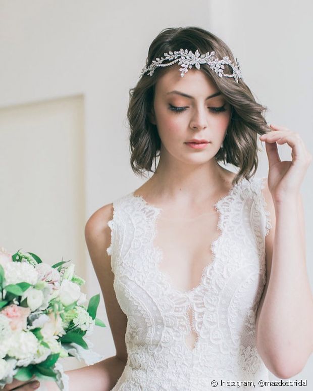 penteado noiva curto com topete