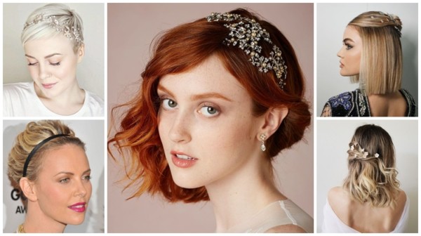 penteados de noiva para cabelo curto e repicado