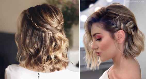 penteados de noiva para cabelo curto e liso