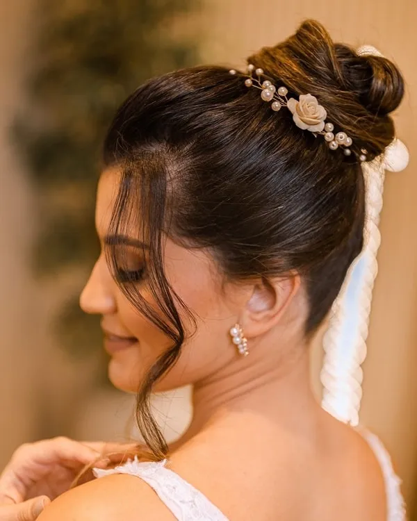 penteado casamento civil cabelo longo