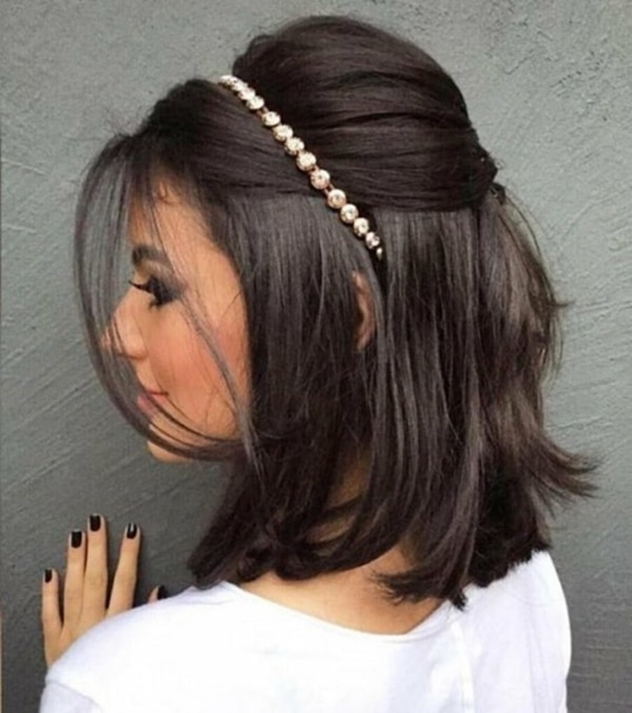 penteados para madrinha cabelo curto long bob