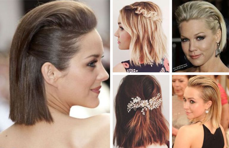 penteados para madrinha cabelo curto com flores