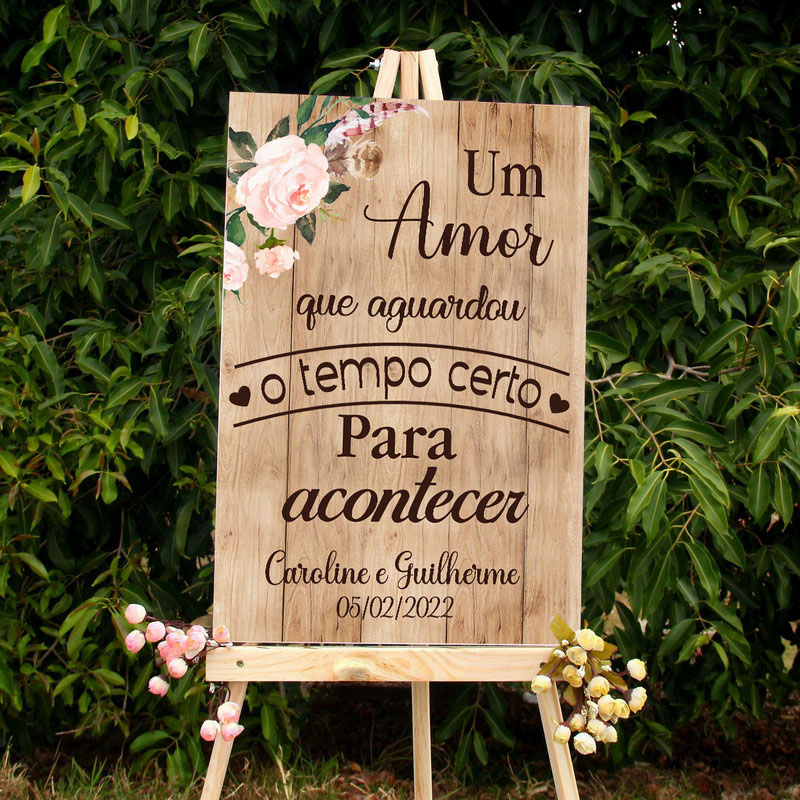 placa de casamento para entrada