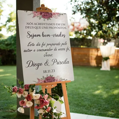 placa de casamento MDF