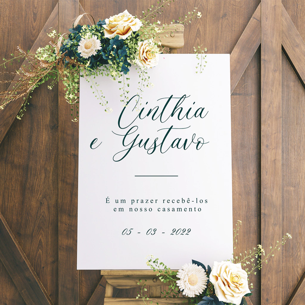 placa de casamento para festa