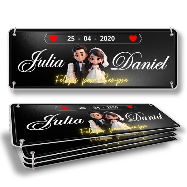 placa de casamento para cerimônia
