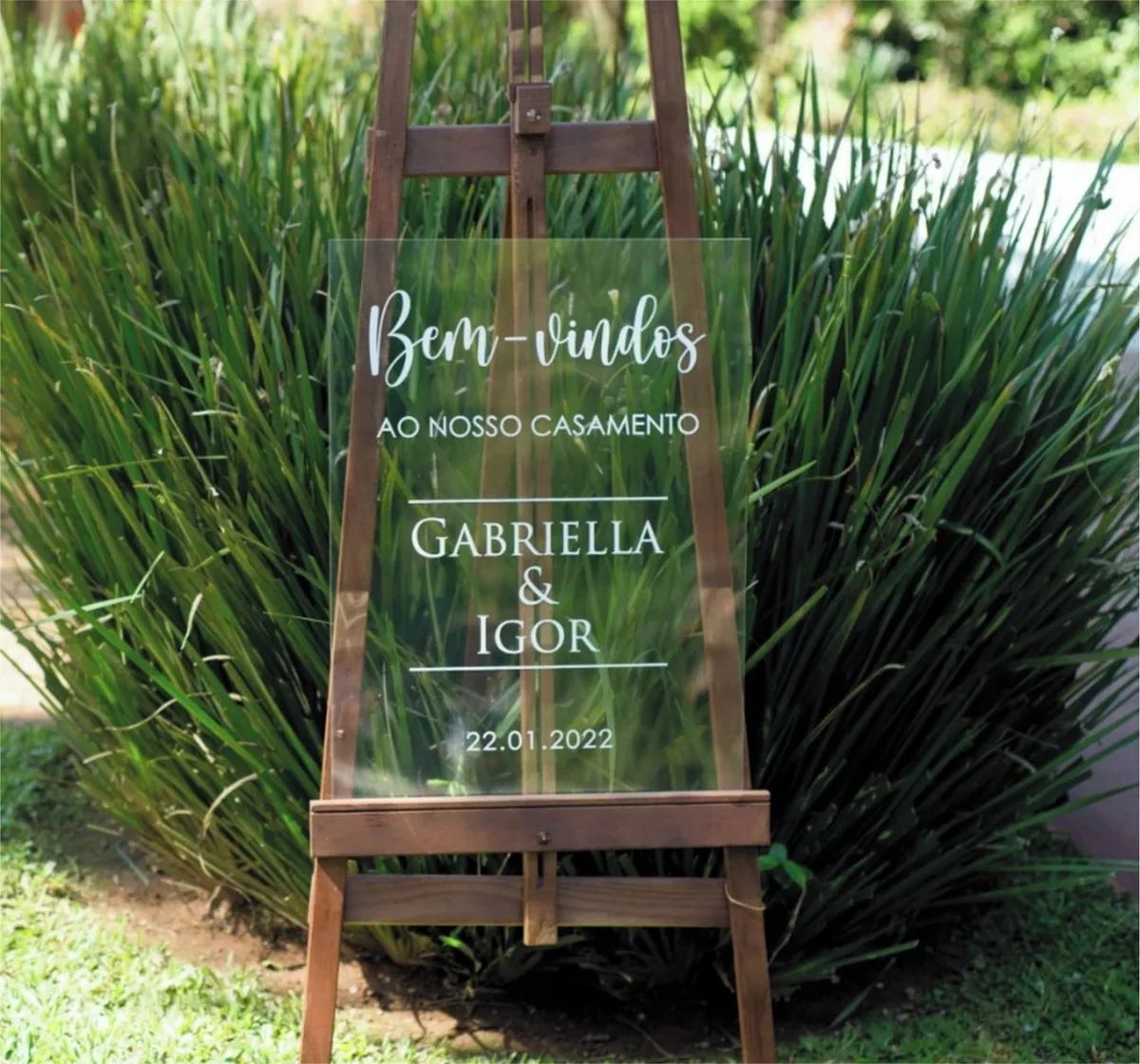 placa de casamento para fotos