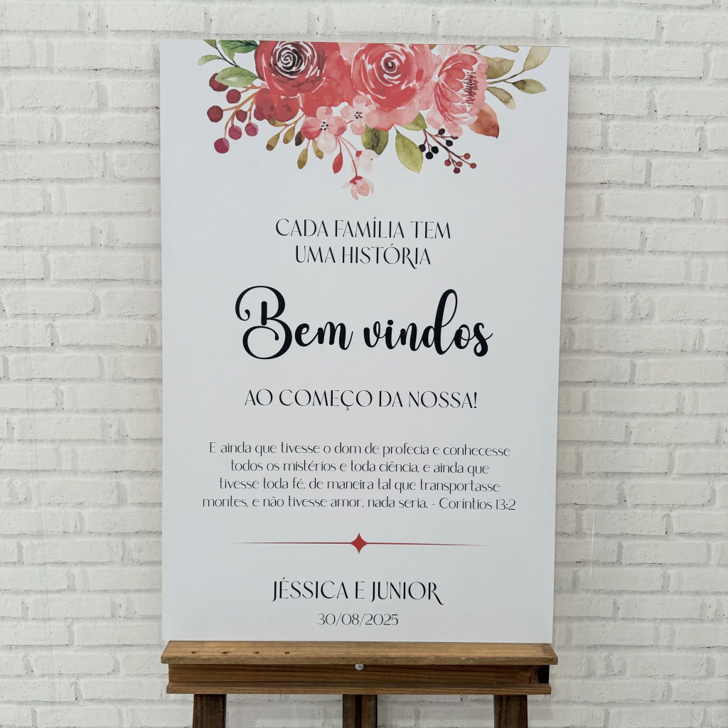 placa de casamento acrílico