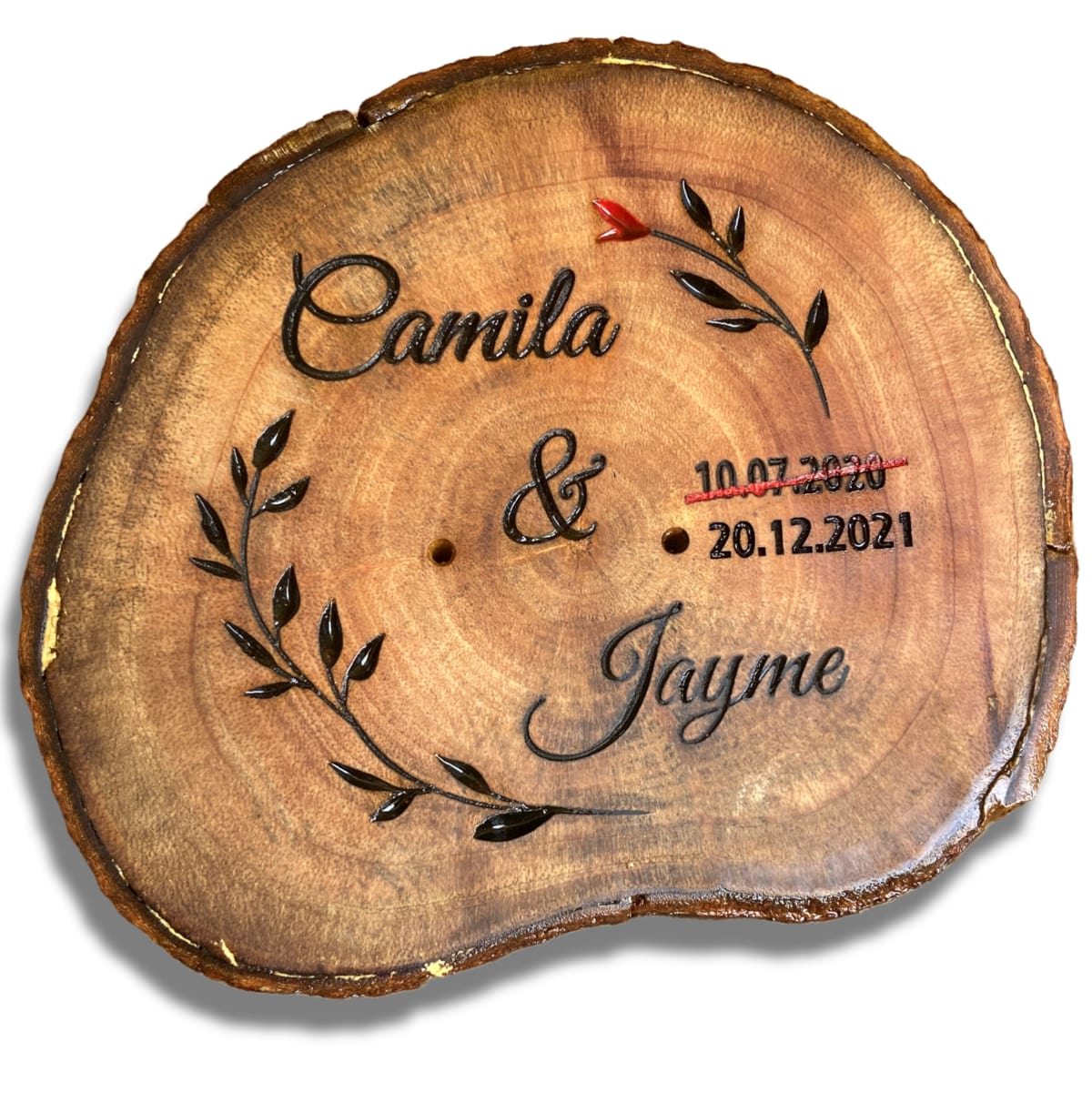 porta aliança rústico madeira