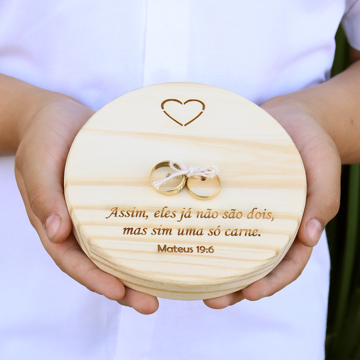 ideias porta aliança rústico madeira casamento