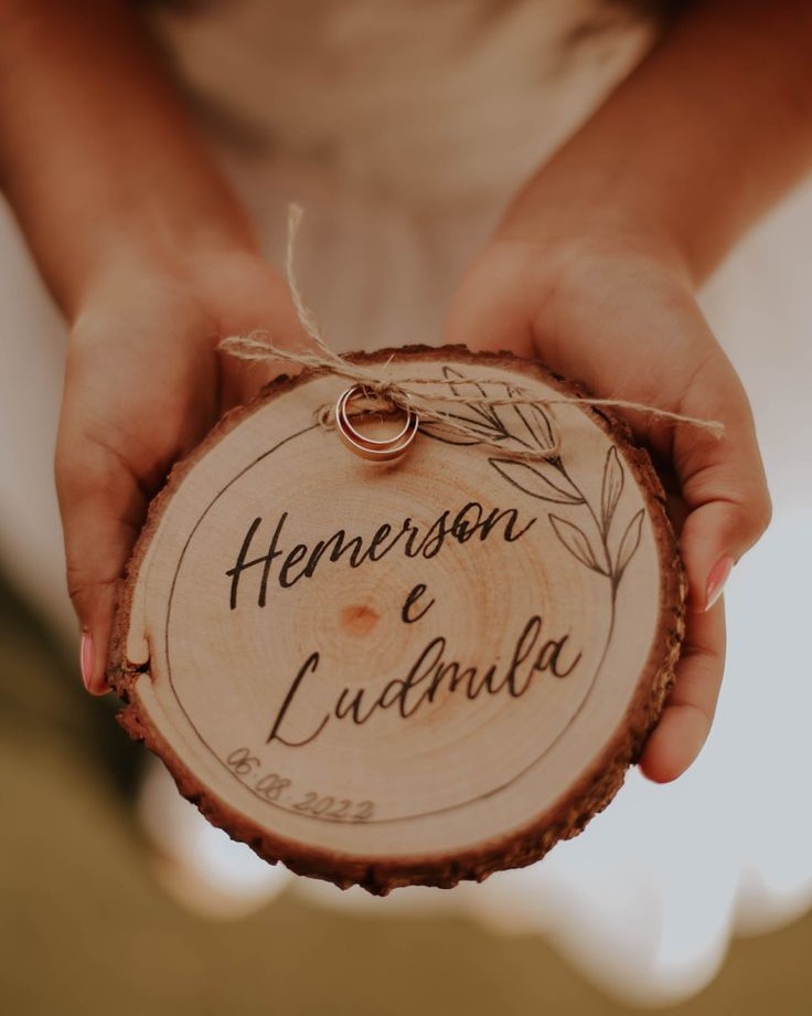 como fazer porta aliança rústico madeira passo a passo