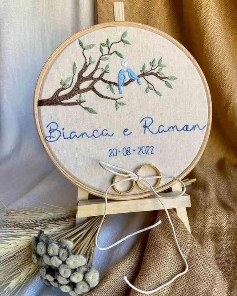 ideias porta aliança rústico madeira casamento