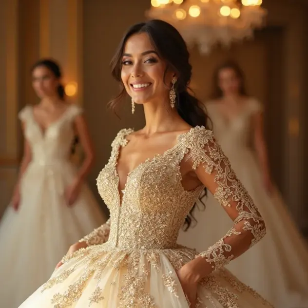 quanto custa um vestido de noiva dourado de alta costura