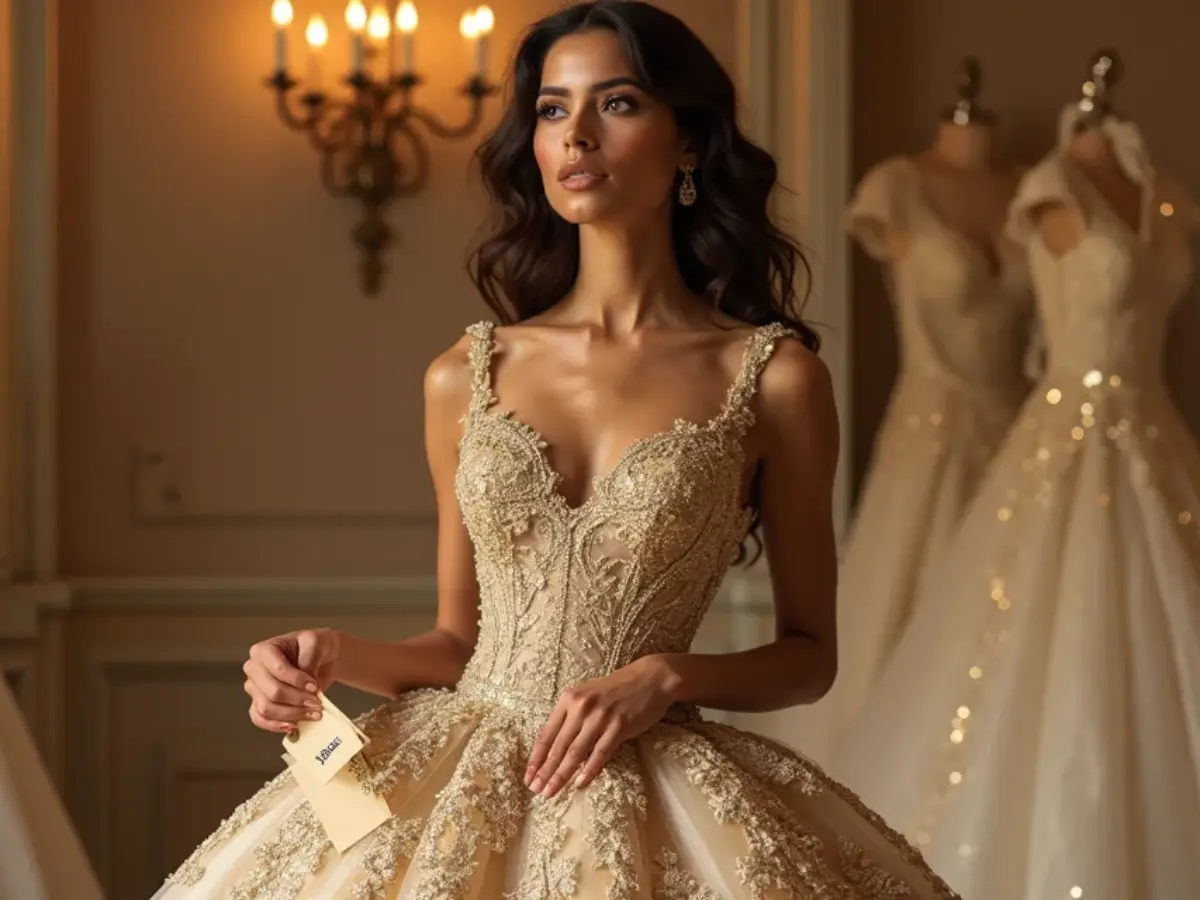 quanto custa um vestido de noiva dourado estilo realeza