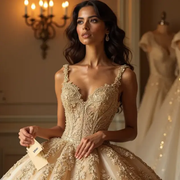 quanto custa um vestido de noiva dourado luxuoso sob medida