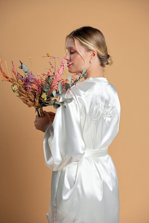 Robe de noiva champanhe