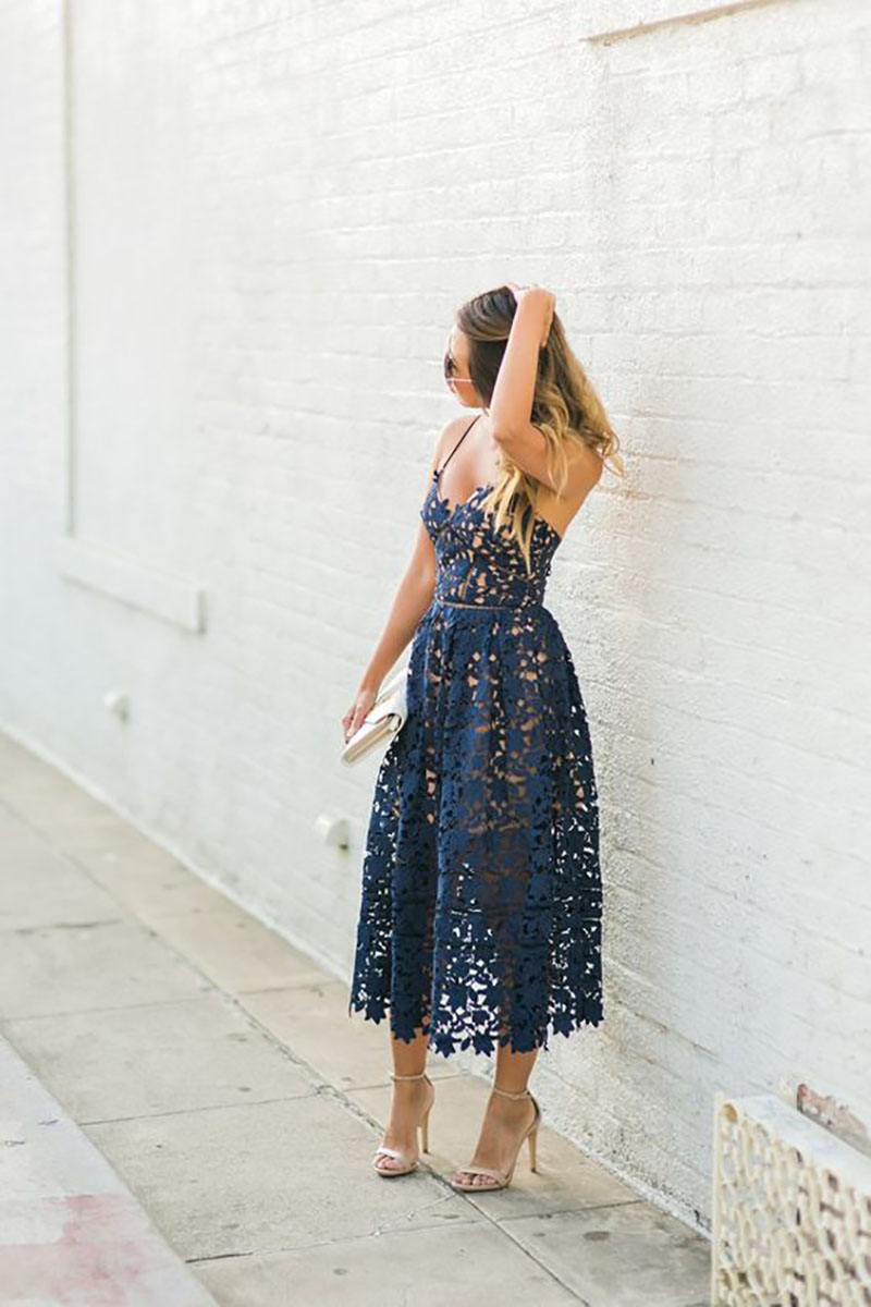 vestido midi casamento dia