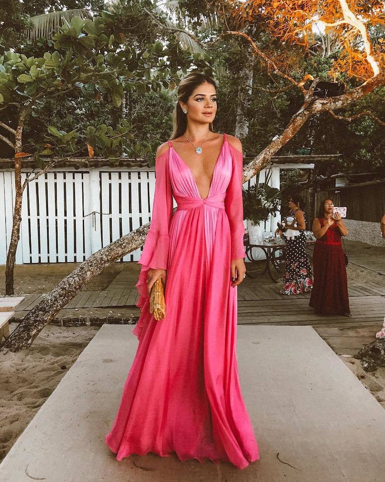 vestido longo casamento dia