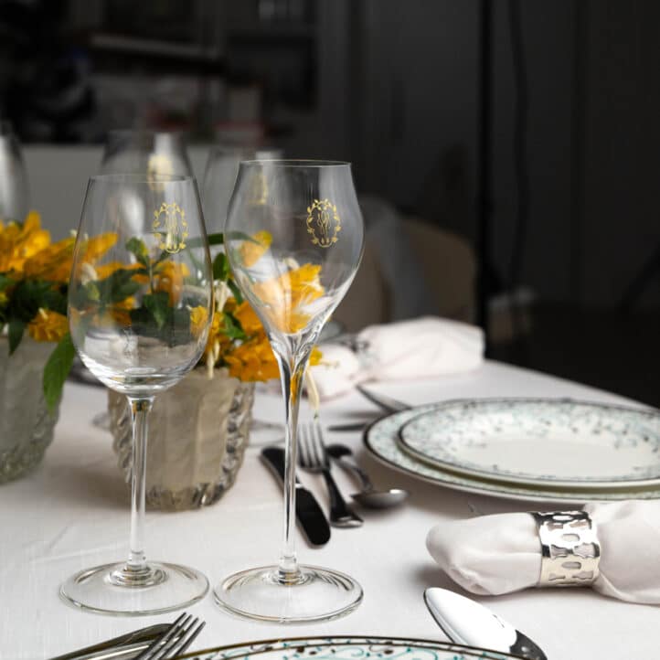 tacas de cristal para brinde