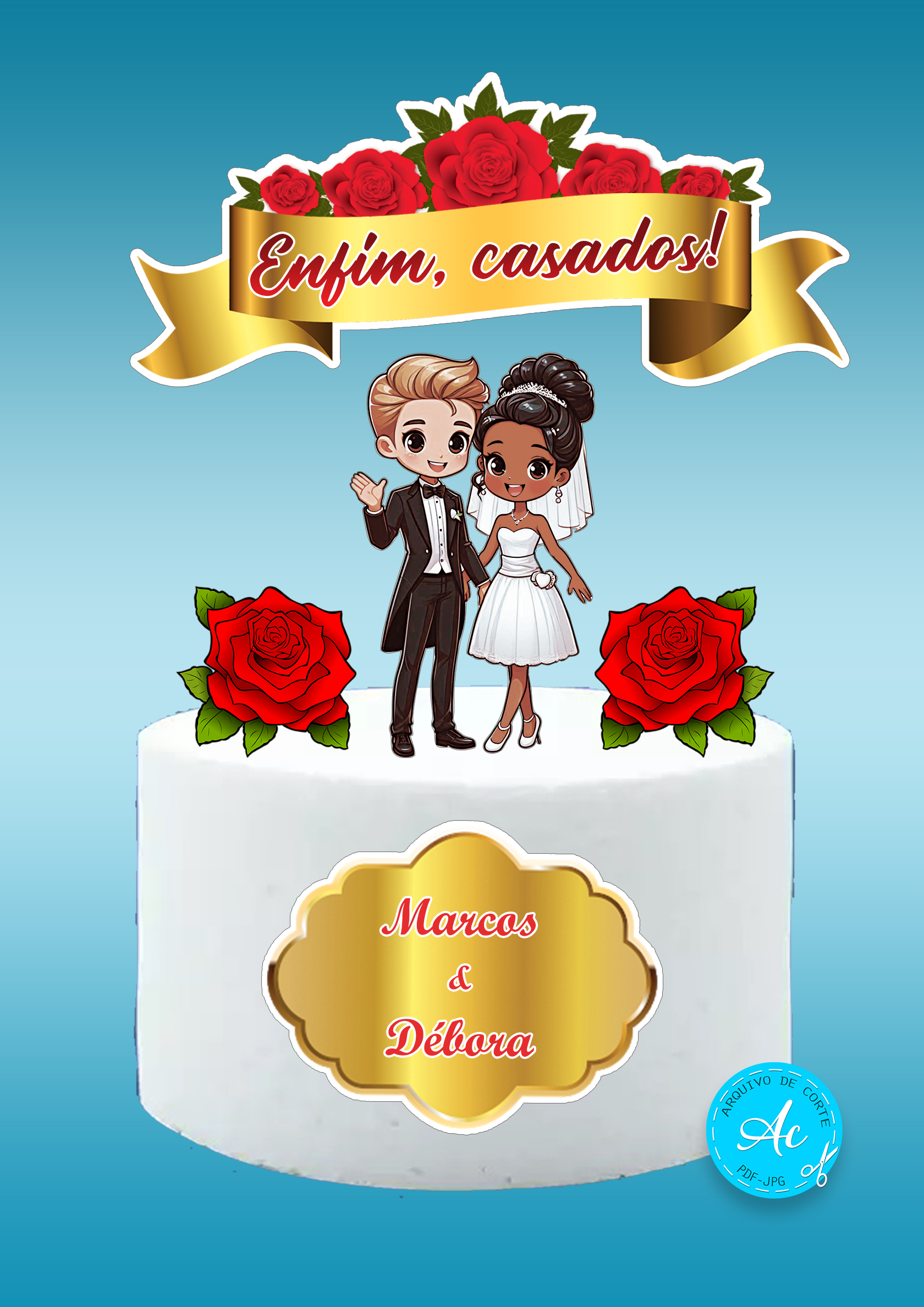 topo de bolo para casamento