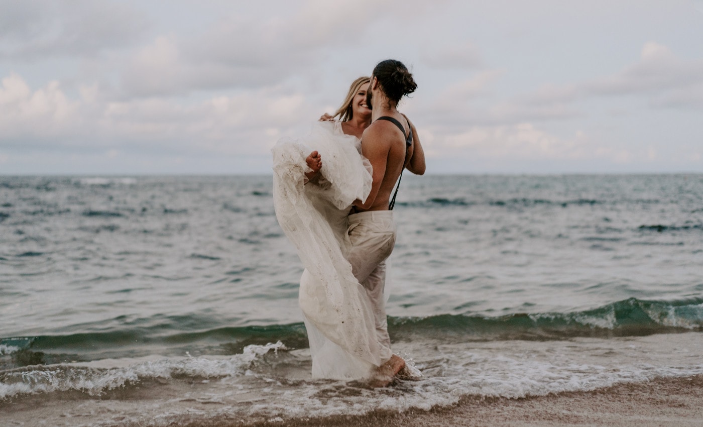 fotos criativas após casamento