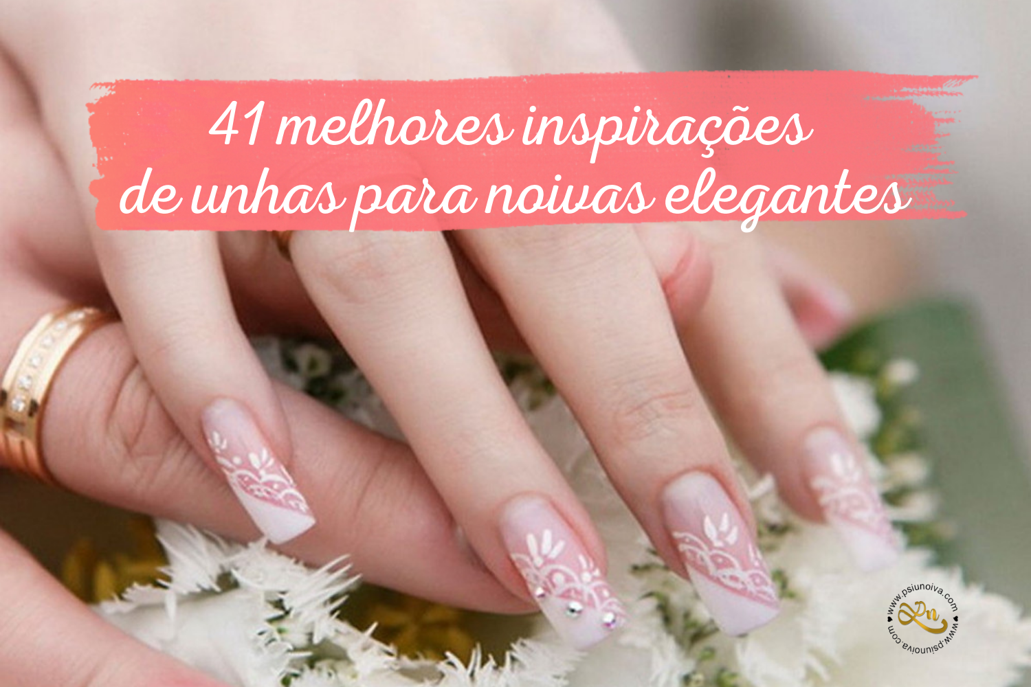 unhas de noivas delicadas