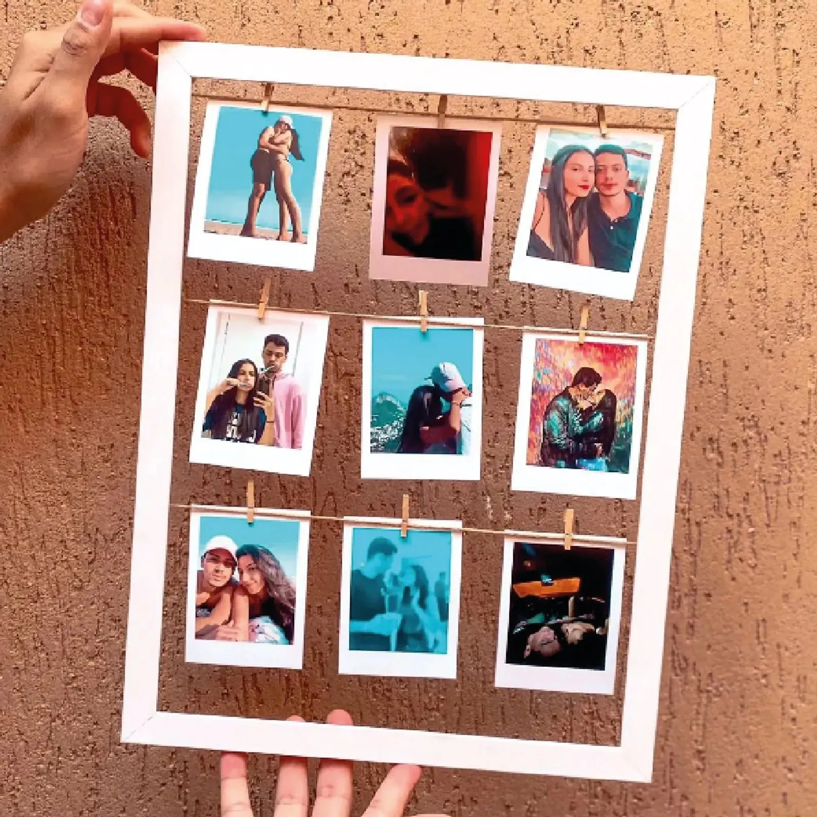 Varal de fotos minimalista