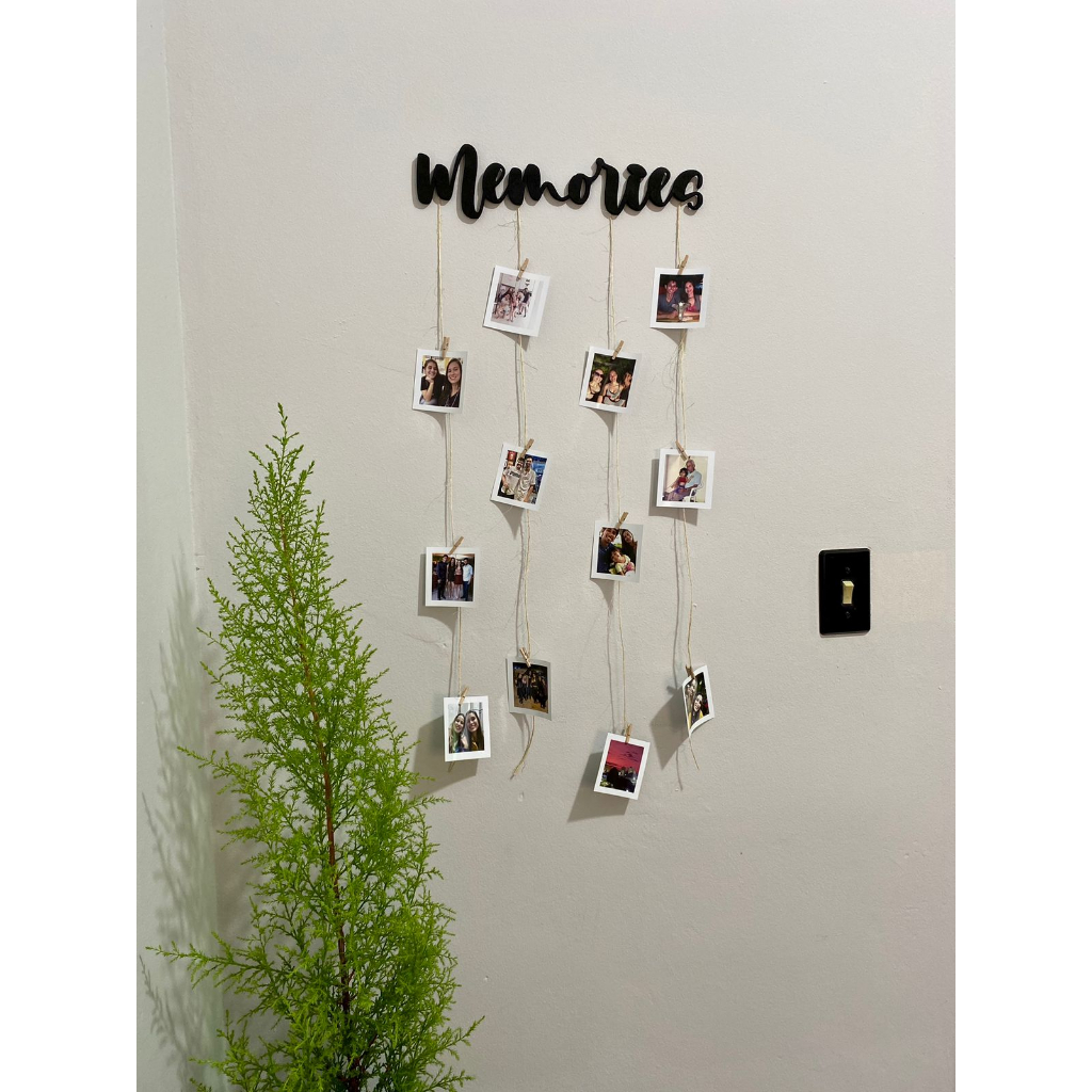 Varal de fotos com moldura