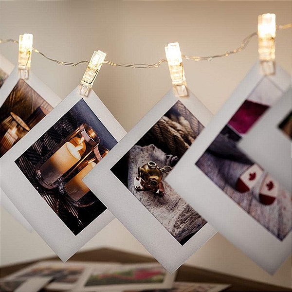 Varal de fotos com LED