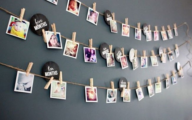 Varal de fotos estilo Polaroid