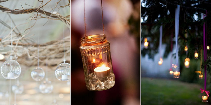 velas suspensas na decoracao de eventos