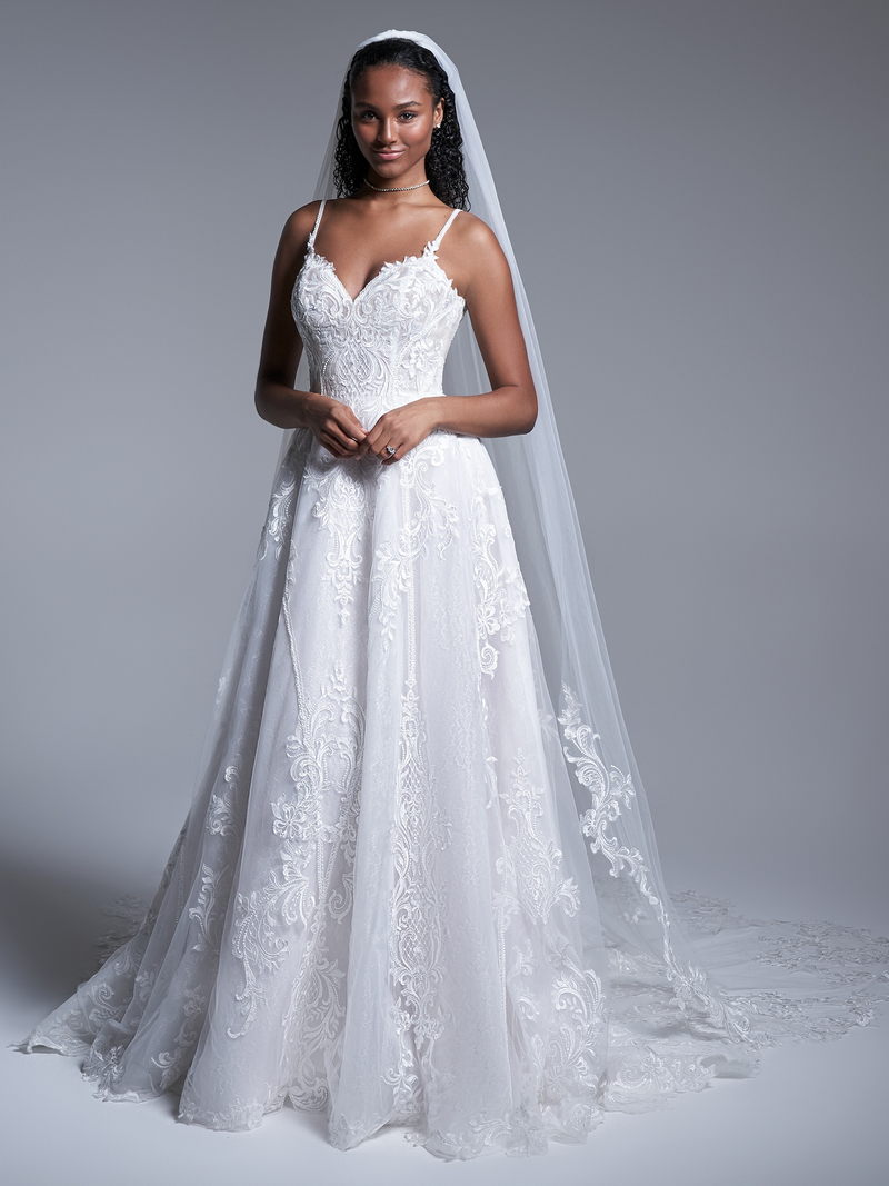 vestido de noiva alça fina sereia